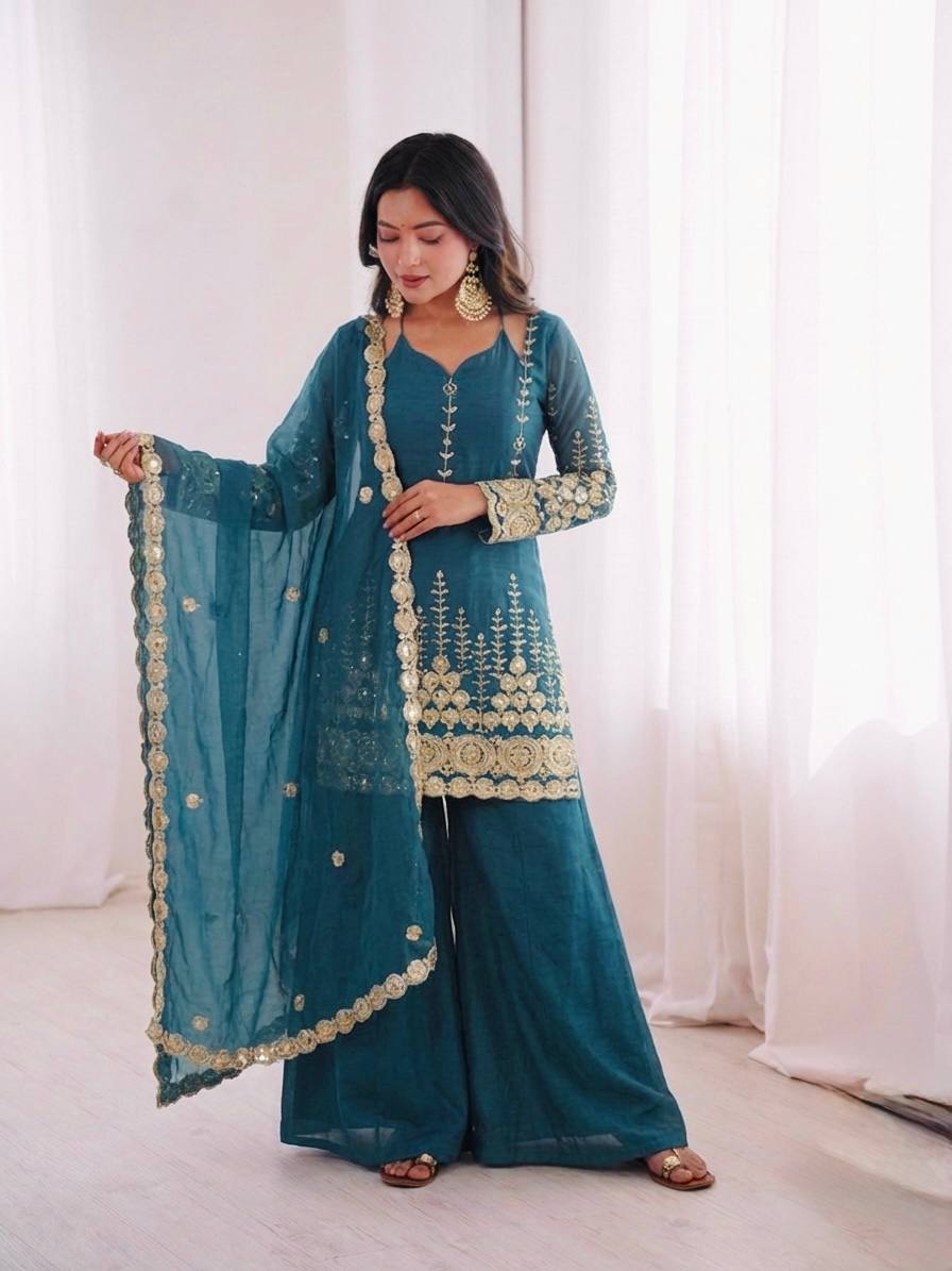 Prestige Royale Festive Wear with Intricate Handcrafted Golden Patterns