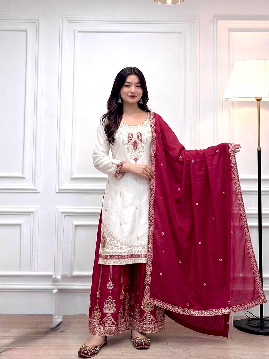 Timeless Elegance Embroidered Suit for You