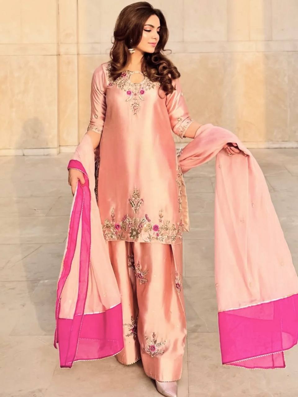 Radiant Pink Embroidery Salwar Suit Collection