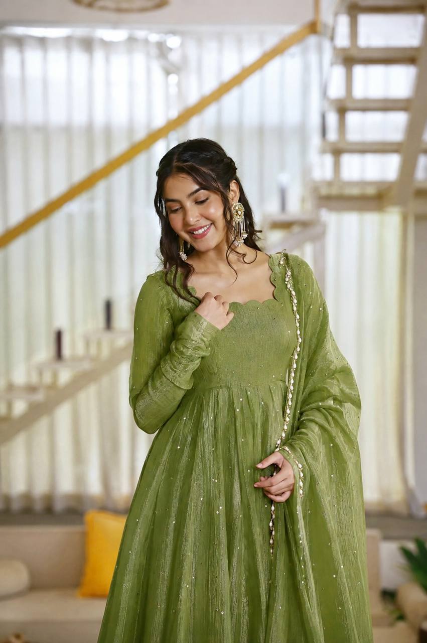Radiant Green Anarkali Celebrate Your Heritage