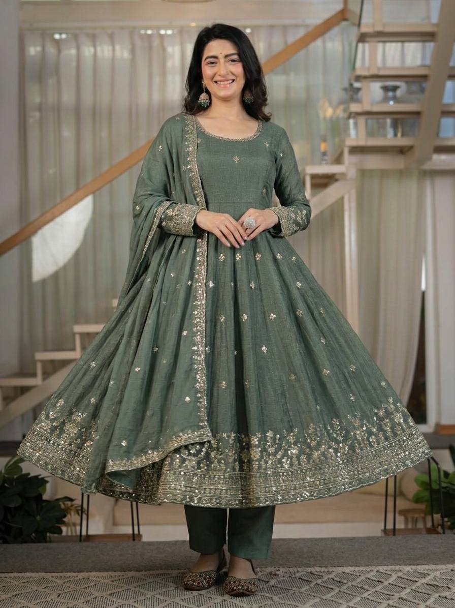 Fashionable Mustard Suit with Elegant Embroidery