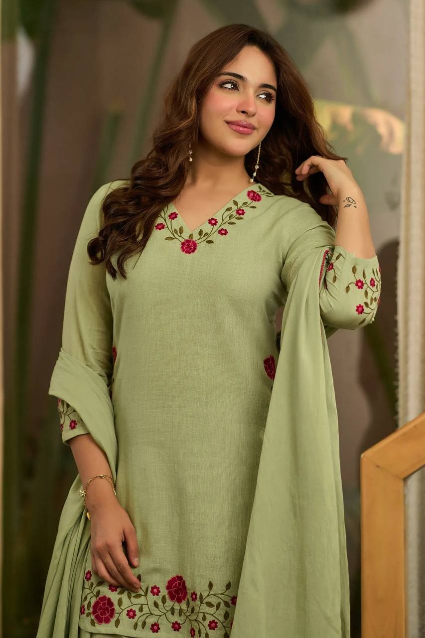 Contemporary Green Salwar Suit for Everyday Wear