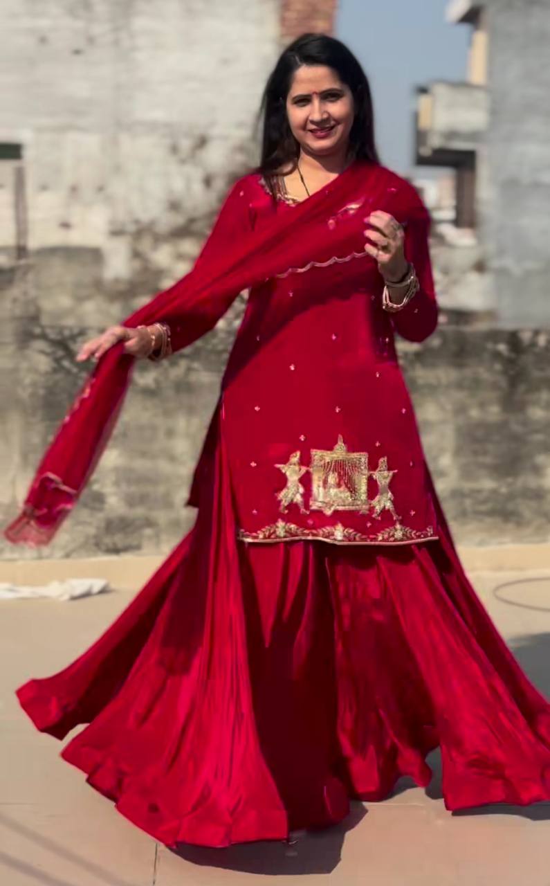 A Red and Pink Top Lehenga Fashion Statements