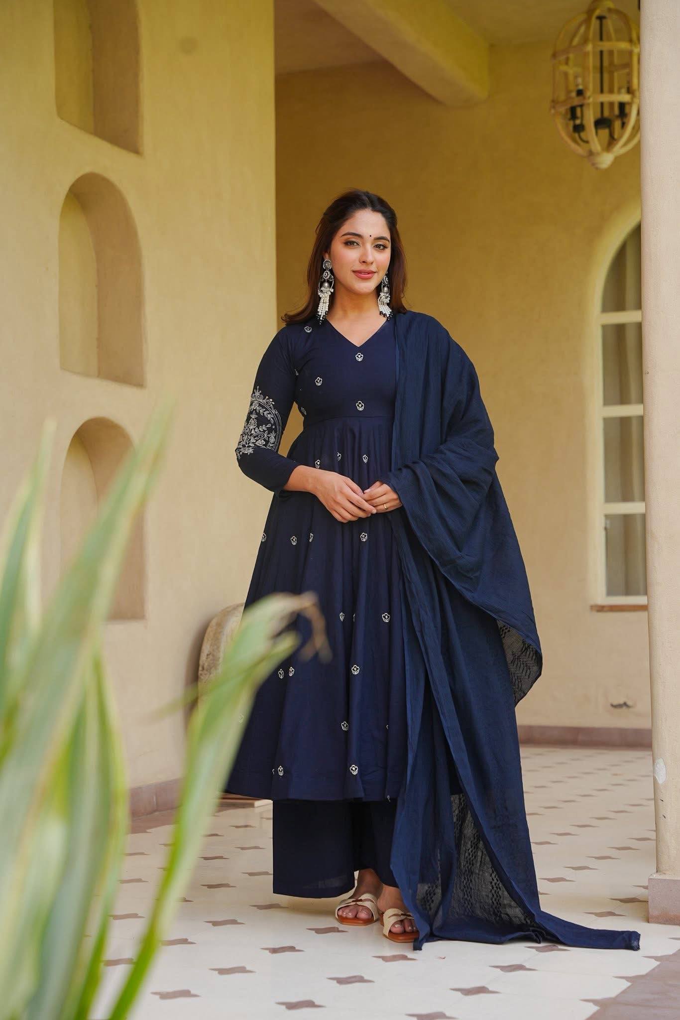 Empowering Elegance in Navy Blue Attire