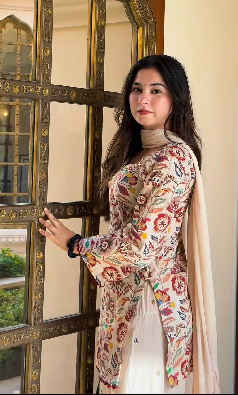 Royal Floral Printed Kurta Set With Elegant Dupatta Collection