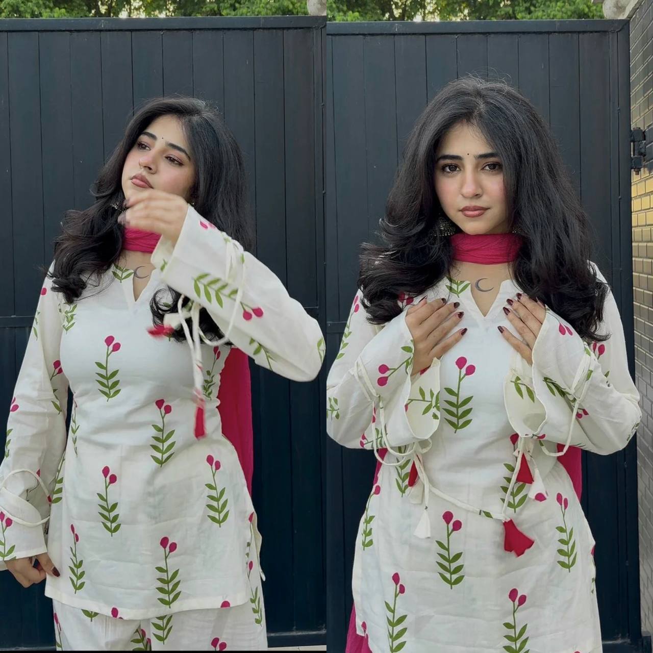 Majestic Ivory Floral Suit With Premium Designer Dupatta Elegance Collection