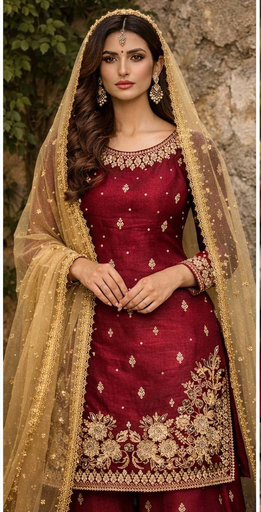 Elegant Embroidered Suit with Luxurious Dupatta