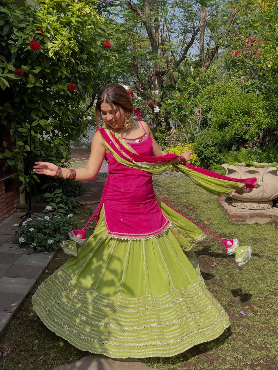 Festive Embroidered Tiered Gota Sharara Set
