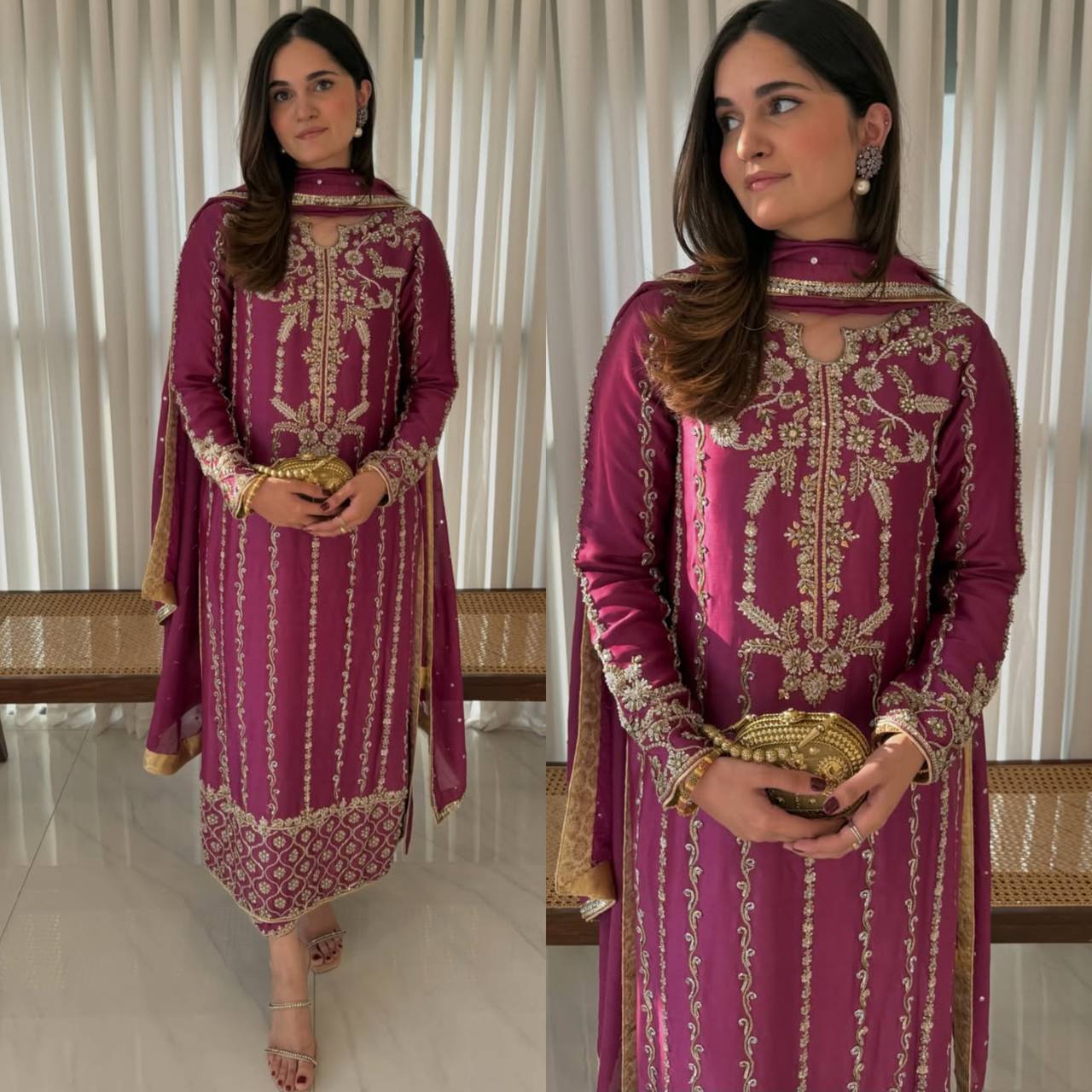 Premium Magenta Festive Ensemble Crafted For Timeless Royal Elegance Always