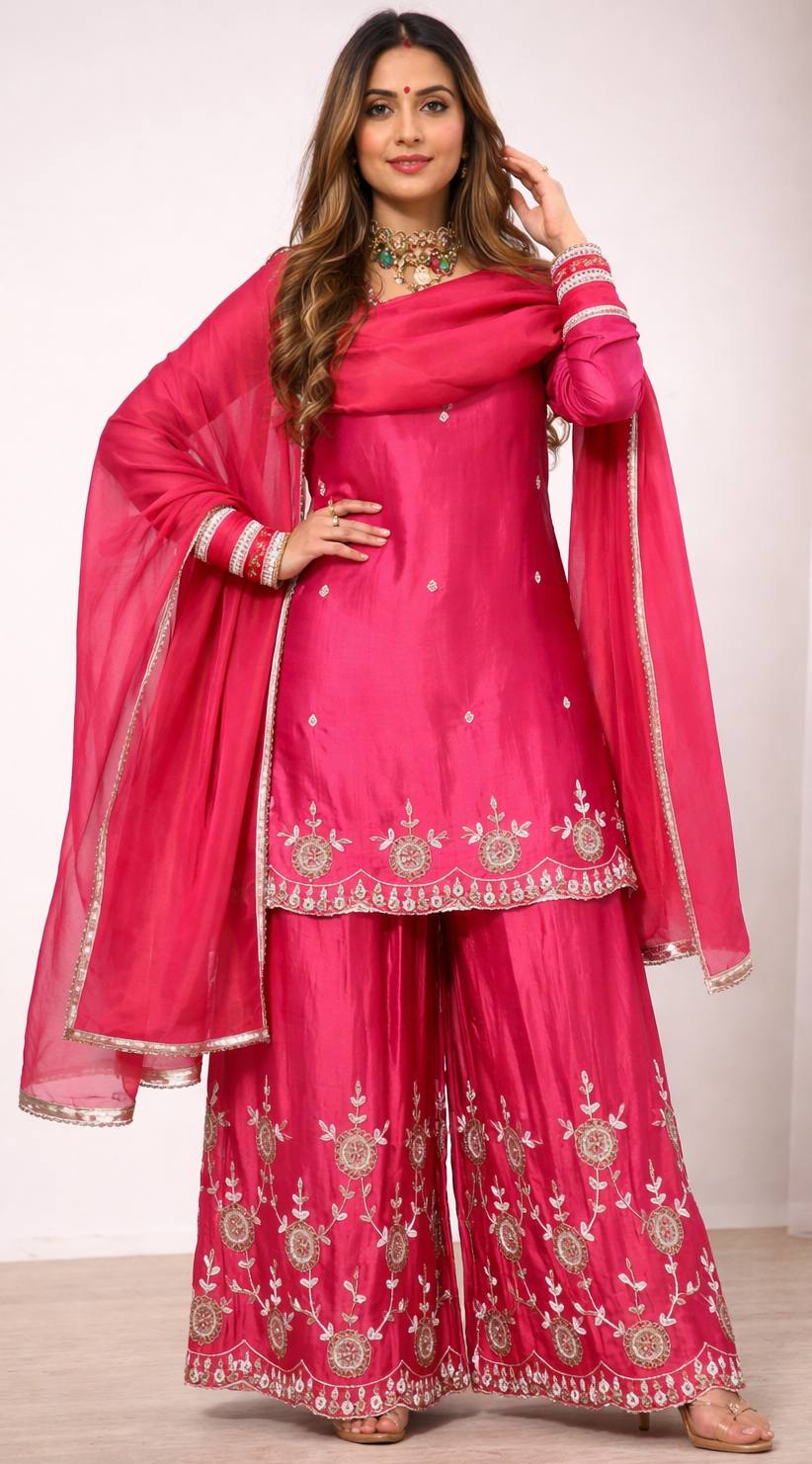 Graceful Pink Suit with Elegant Dupatta Design