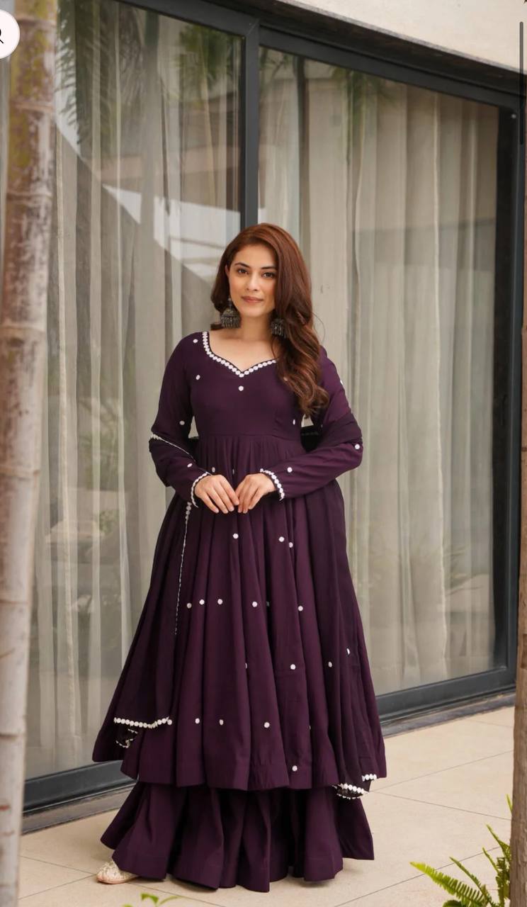 Elegant Purple Embroidered Anarkali Suit Collection