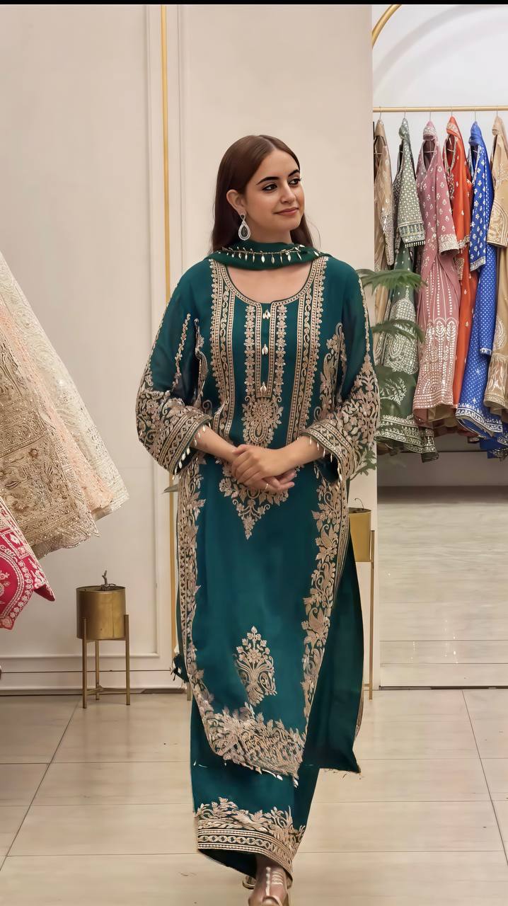 Traditional Elegance in Embroidered Fashion