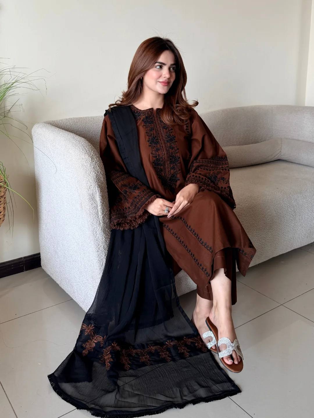 Elegant Embroidered Shalwar Kameez Portrait Look