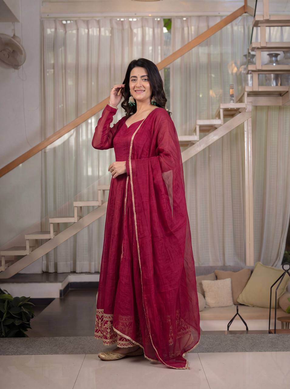 Timeless Beauty in a Red Anarkali