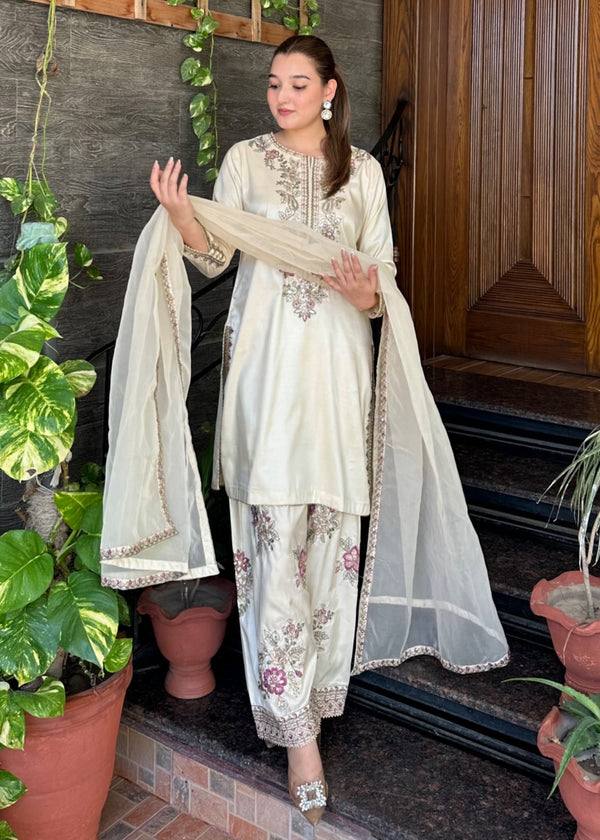Elegant embroidered traditional ethnic suit ensemble
