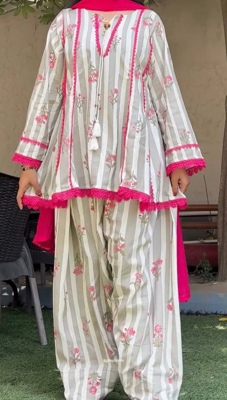Elegant Stripes Timeless Salwar Suit Style