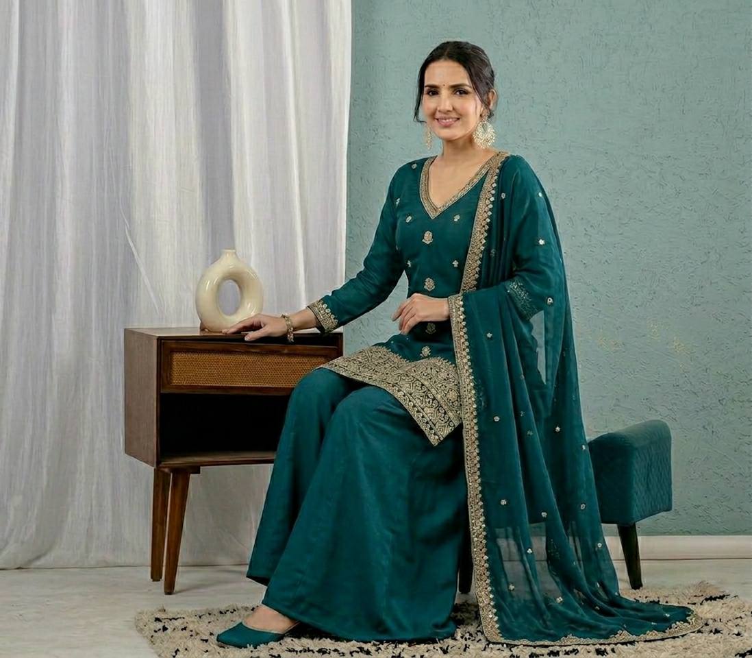 Elegant Embroidered Suit for Sophisticated Women