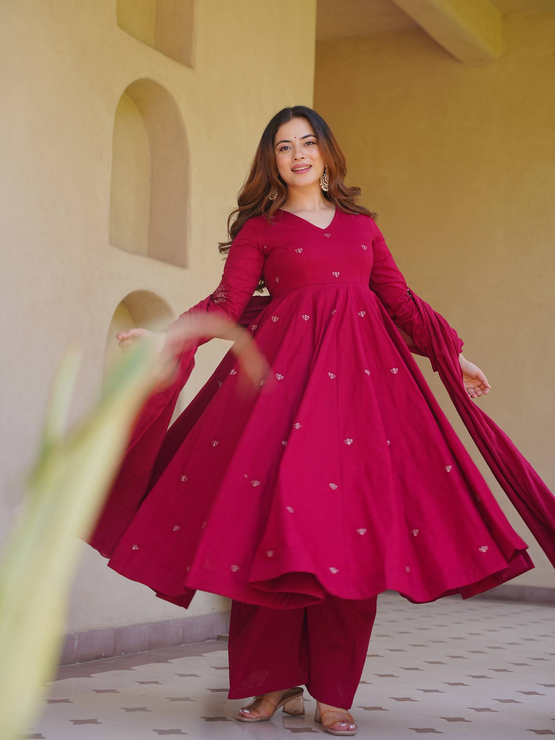 Elegant Traditional Anarkali Suit With Dupatta