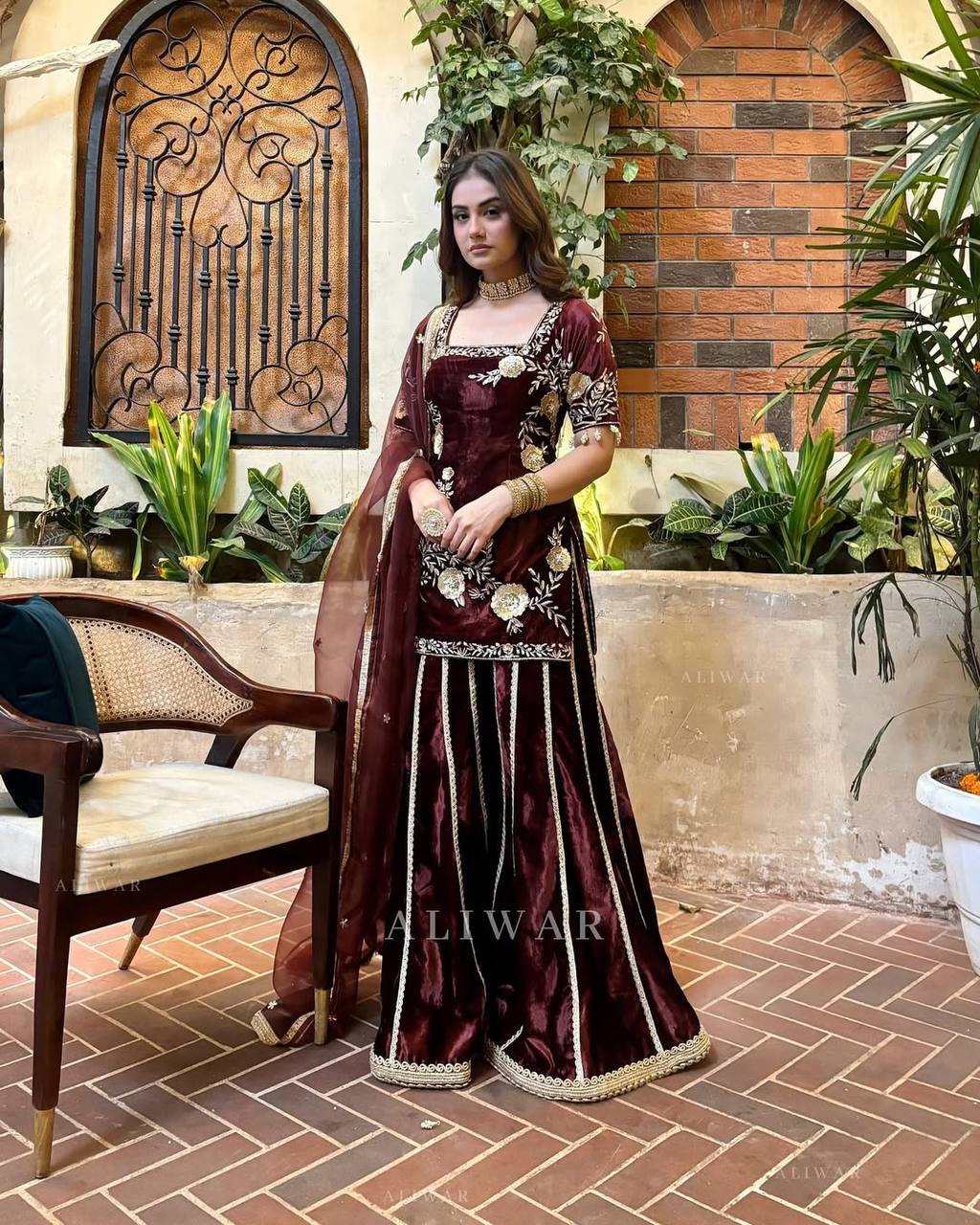 Radiant Maroon Ensemble for Special Occasions