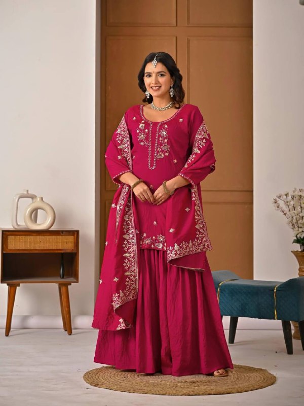 Chic and Stylish Rani Pink Salaf Attire