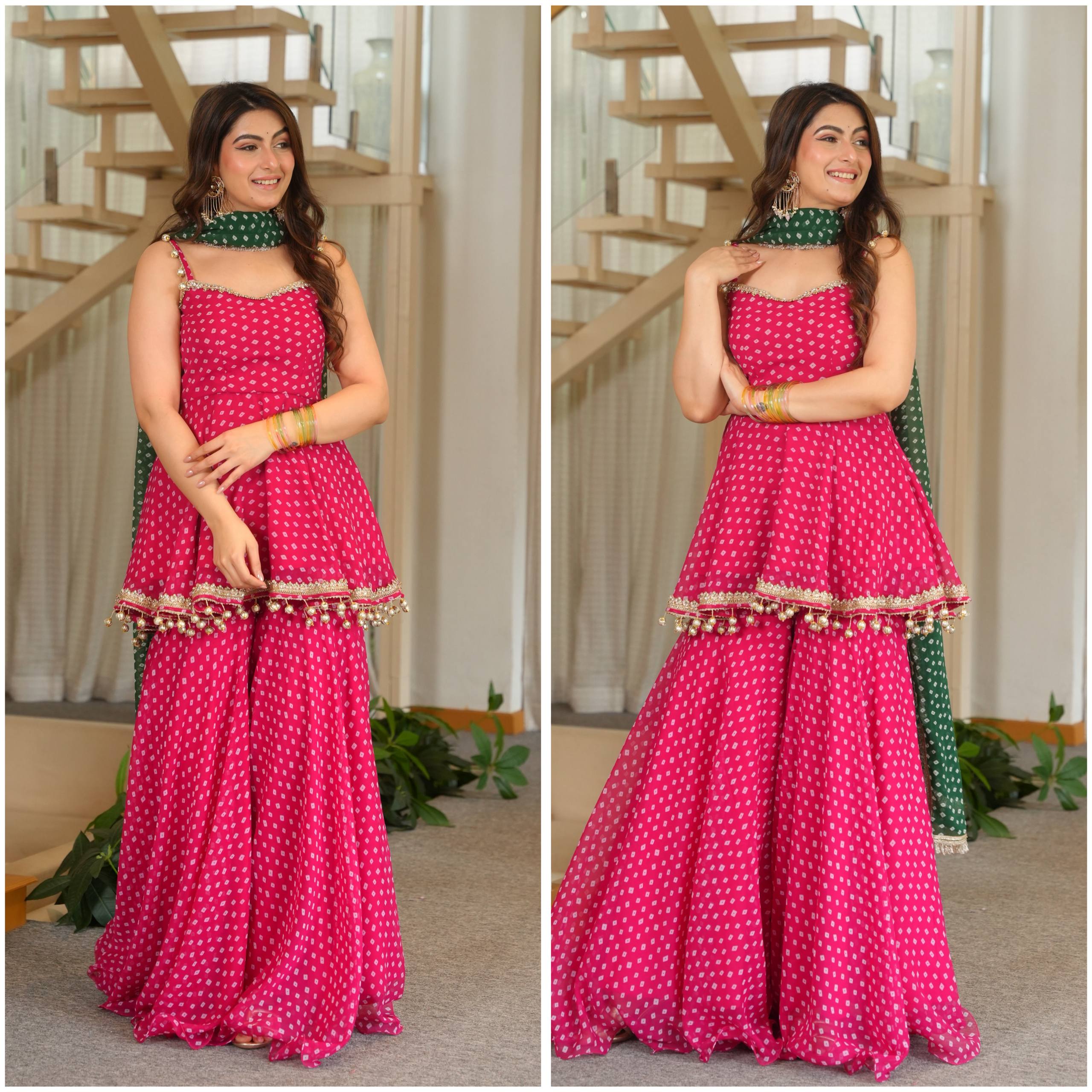 Effortless Fashion Pink Kediya Dress Ensemble