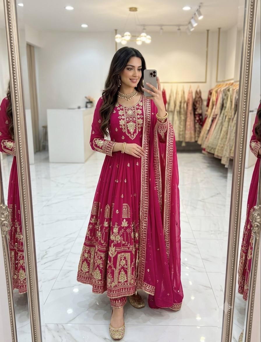 Timeless Anarkali Suit with Exquisite Embroidery