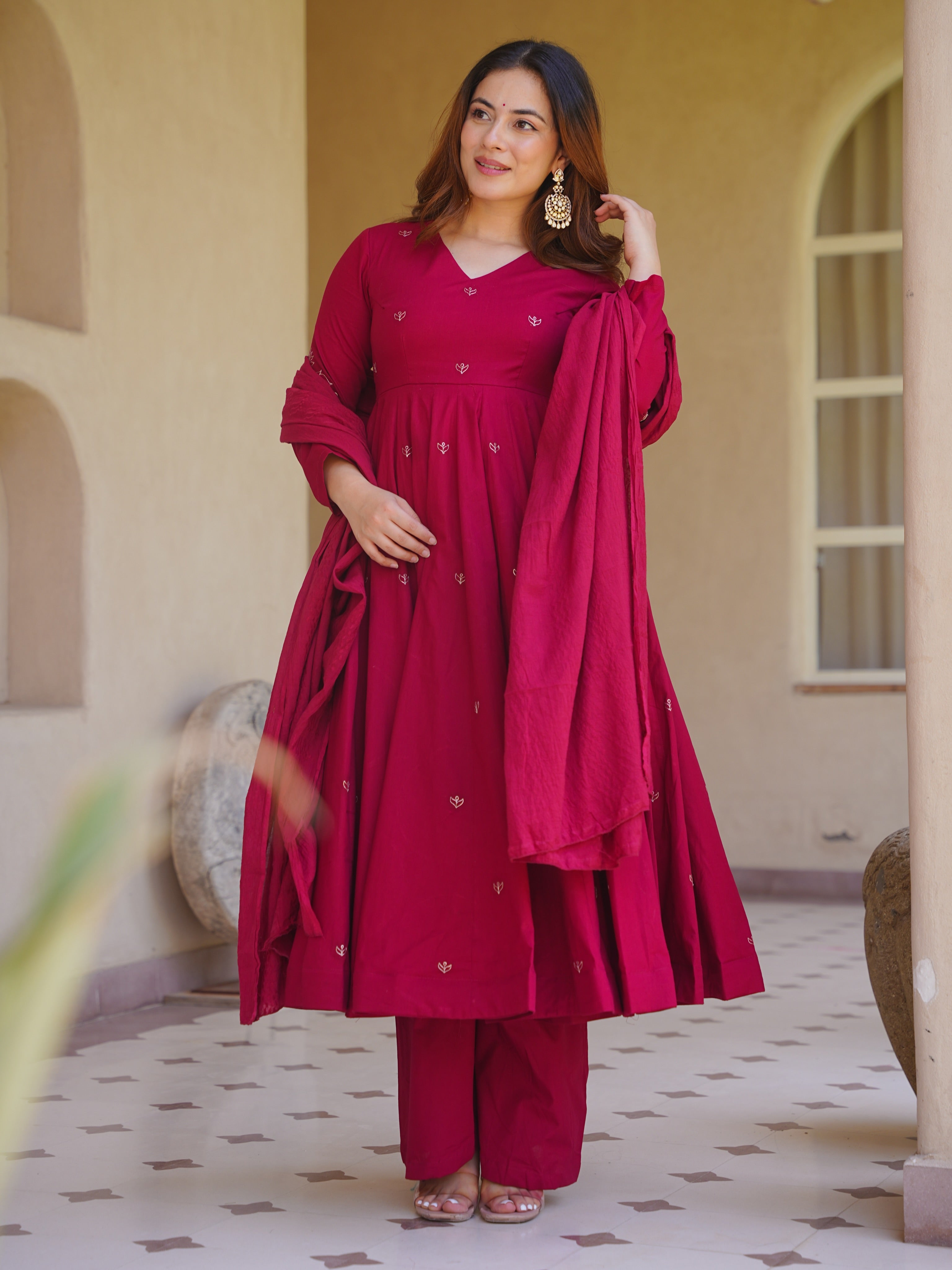 Graceful Anarkali Suit Showcasing Beautiful Embroidery Work