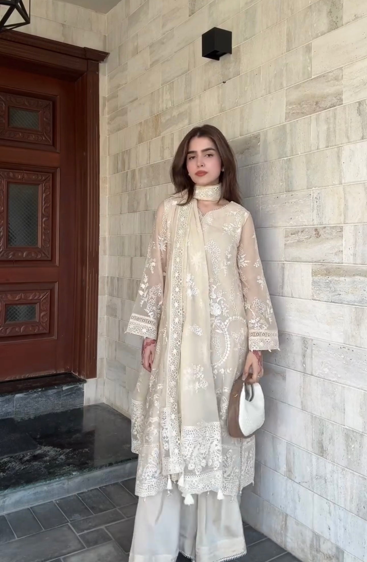 Luxe Whisper Elegant White Suit with Dupatta
