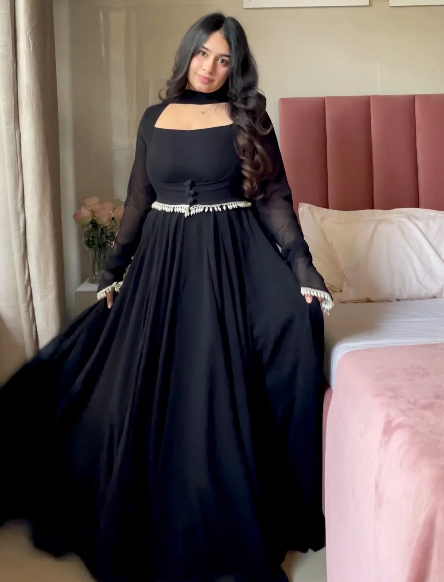 Elegant Anarkali gown with embellishments