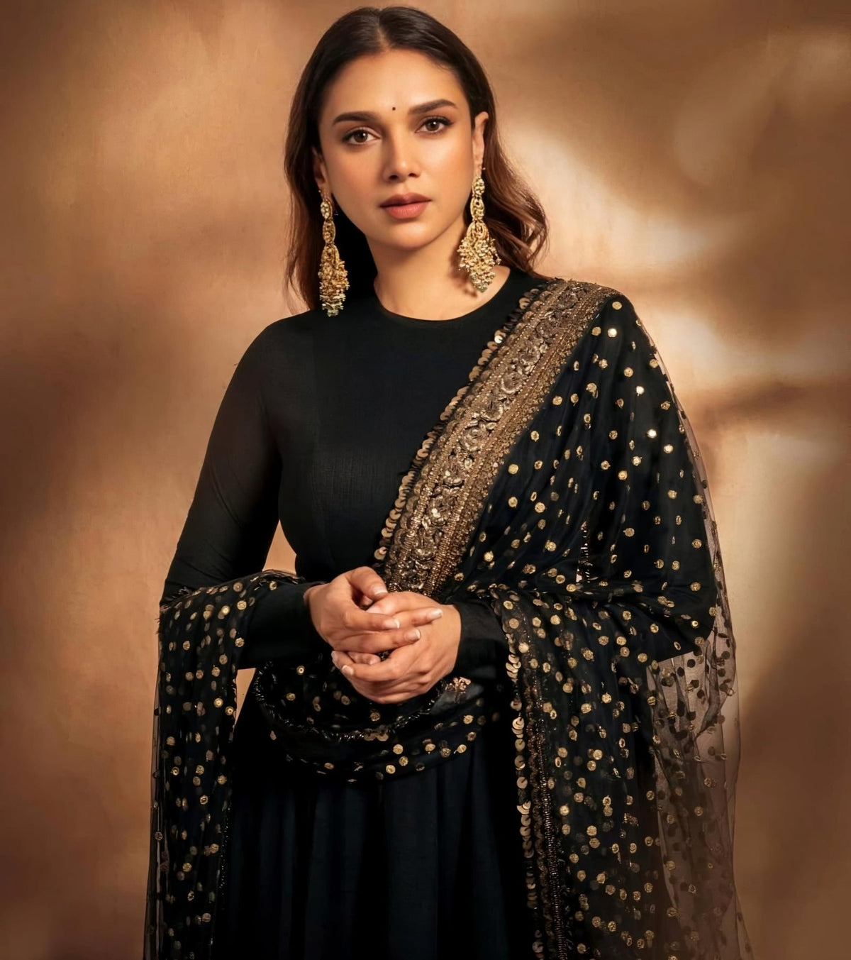 Luxe Black Embroidered Anarkali Fashion