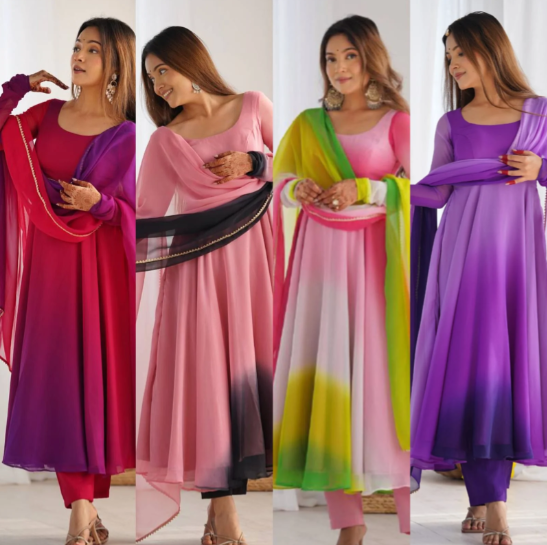 Exquisite Anarkali Collection Four Vibrant Elegance Suits