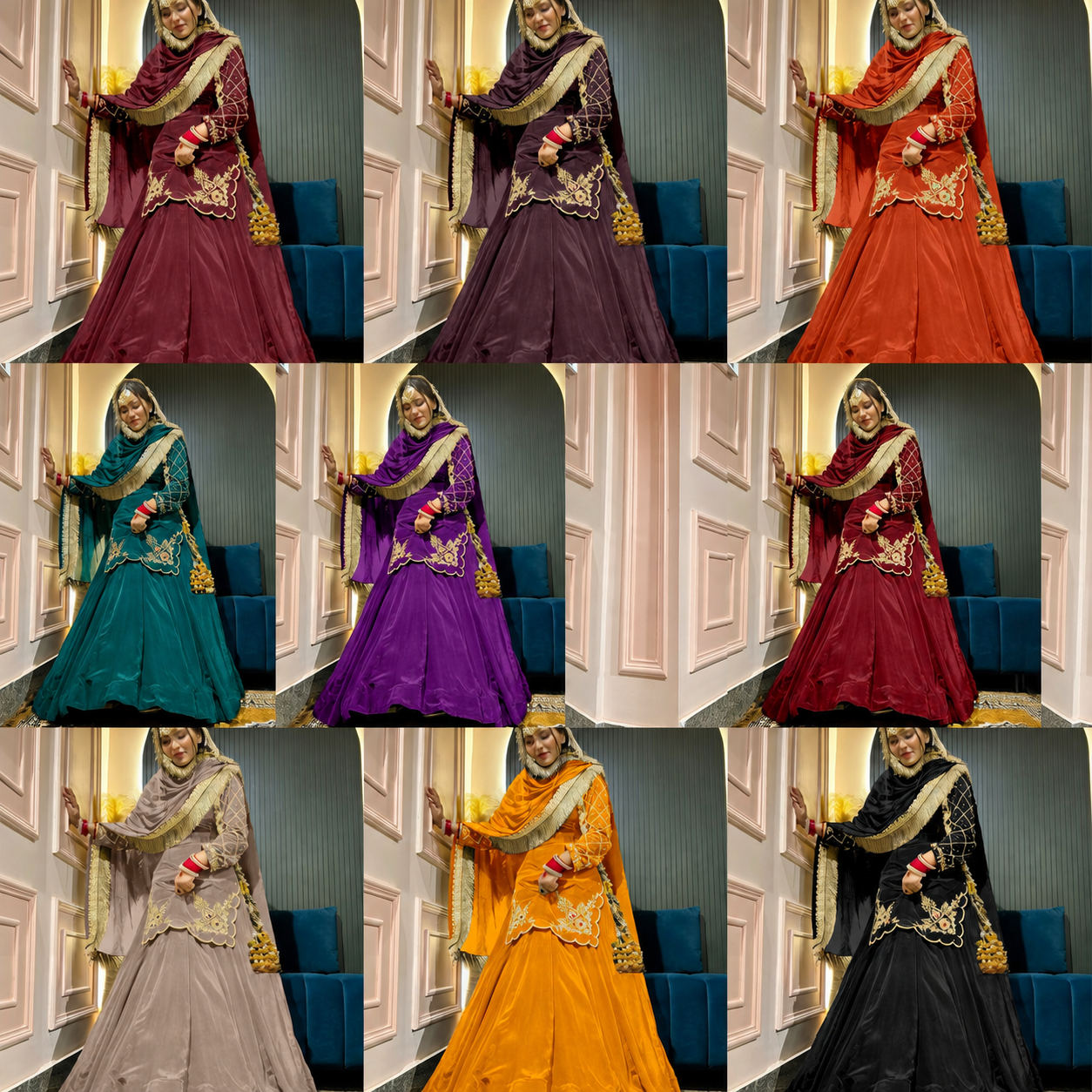 Regal Zari and Stone Embellished Hand work.