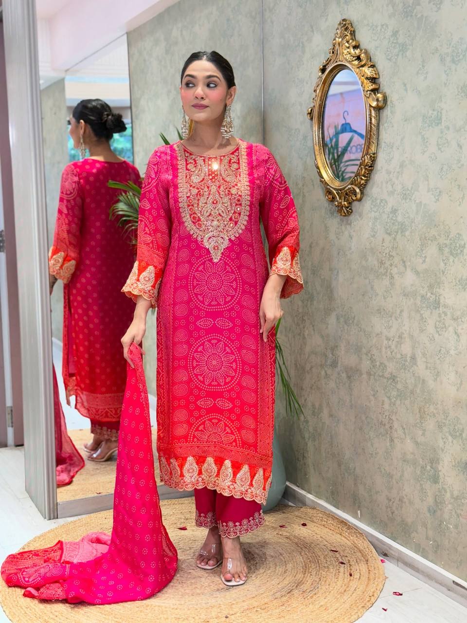 Radiant Elegance in Vibrant Pink Hues