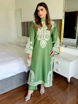 Majestic Style Blue Suit and Embroidery Fashion Statement