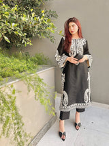Majestic Style Blue Suit and Embroidery Fashion Statement