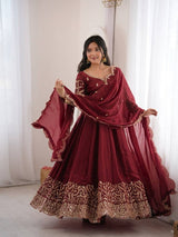 Captivating Moments in a Scarlet Dress