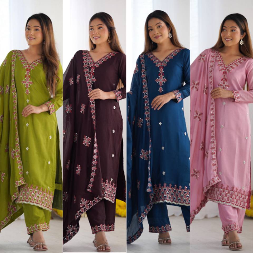 Vibrant Traditional Outfits with Stunning Embroidery