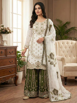 Vibrant Elegance in Traditional Pakistani Attire