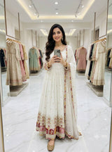 Elegant Noir Embroidered Anarkali Ensemble