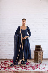 Elegant Wine Gota Patti Anarkali Suit Set
