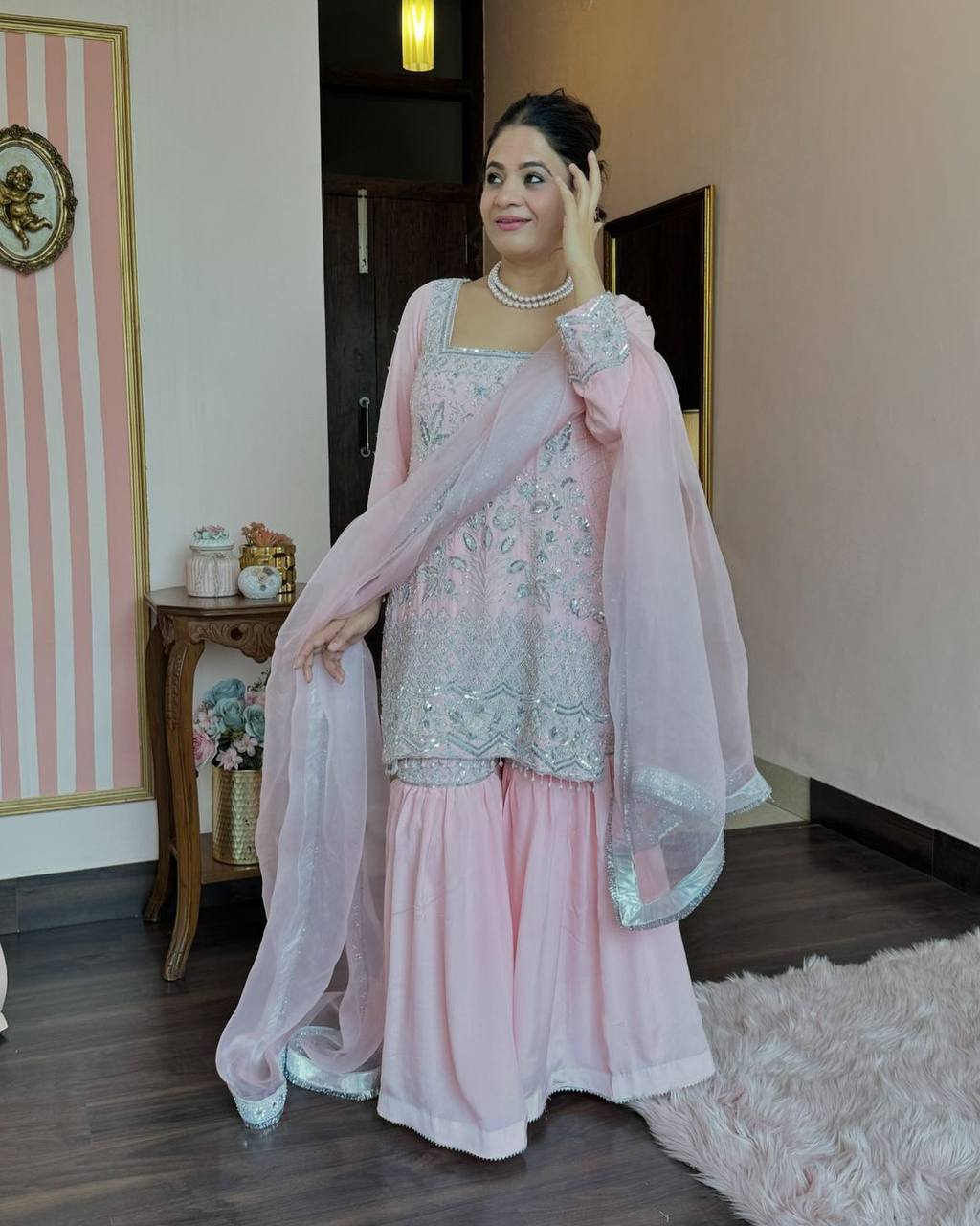 Launching New Designer Party Wear Look Top , Sharara Plazzo  and Dupatta