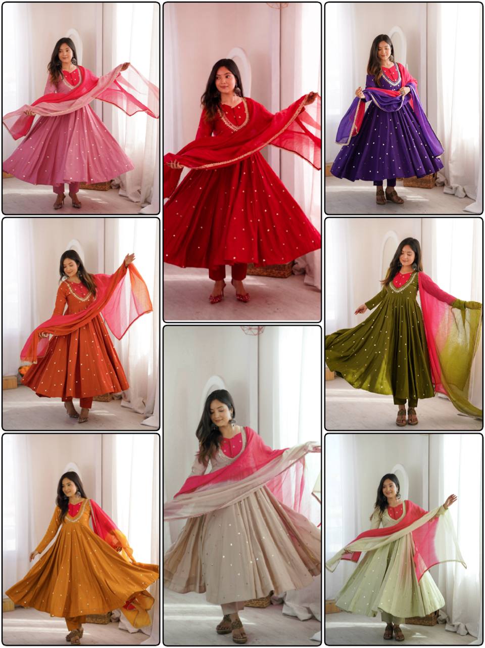Cultural Charm Four Colorful Indian Attires
