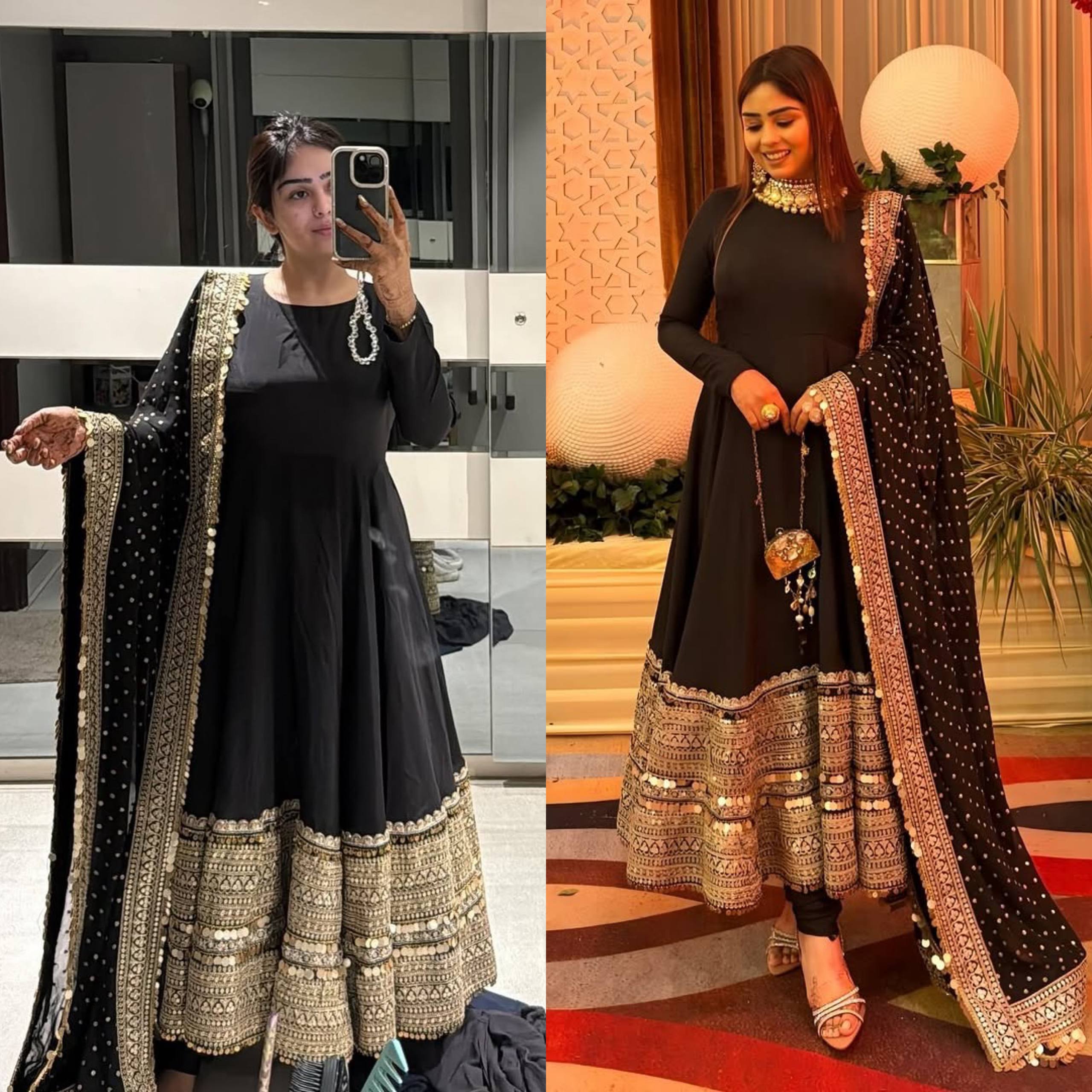 Elegant Black Ethnic Ensemble for Occasions