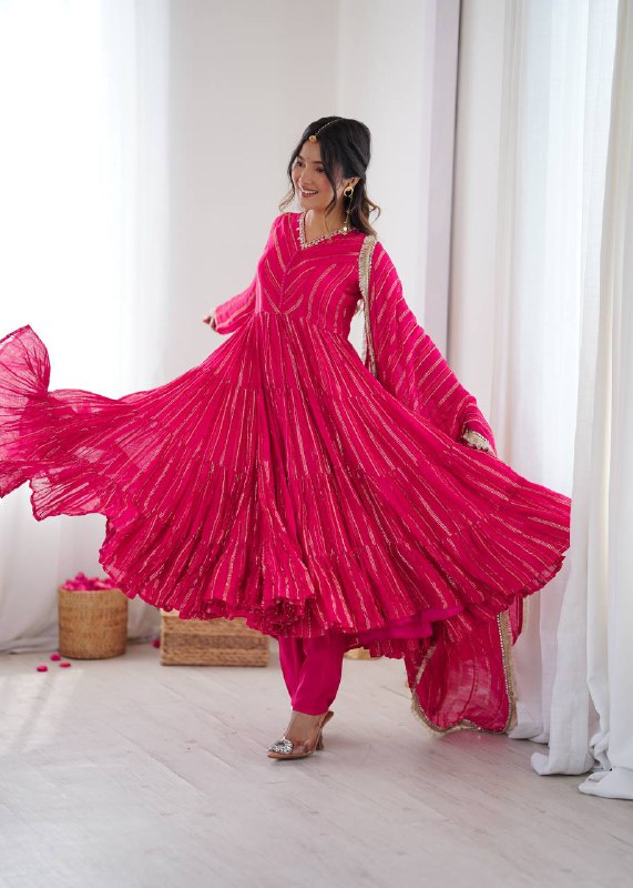 Twirl in Elegance: The  PINK-Orange Delight