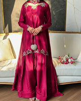 Elegant ivory salwar suit with black embroidery