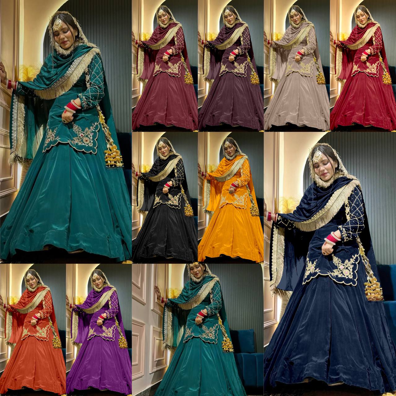 Regal Zari and Stone Embellished Hand work.