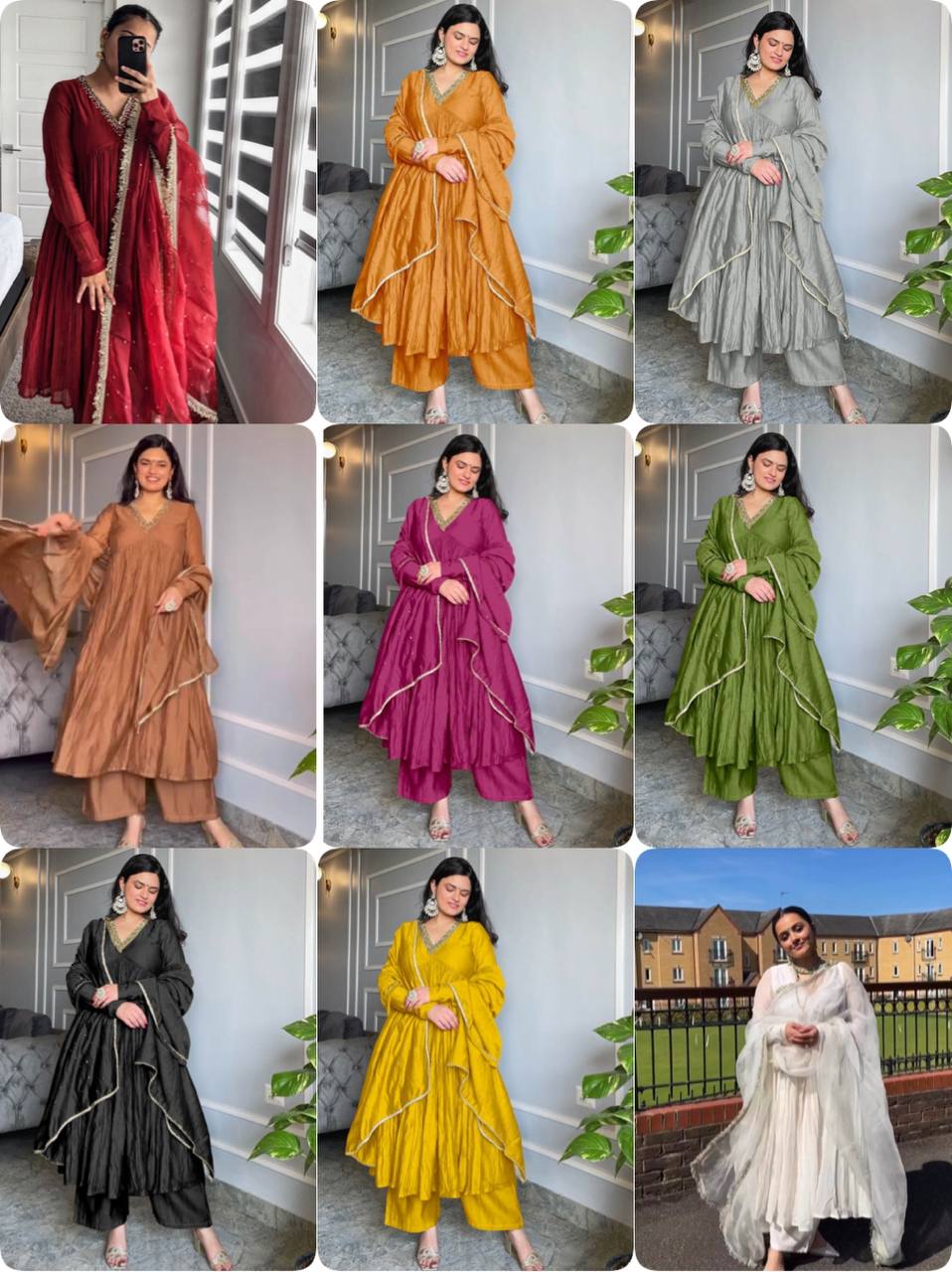 Party Wear Look Pur Chinon Silk Fancy Alia cut Anarkali Gown