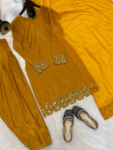 Eid Ensemble with Embroidered Farshi Shalwar Charm