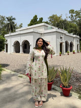 Majestic Ivory Floral Suit With Premium Designer Dupatta Elegance Collection