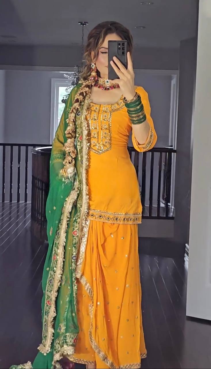 Launching New Designer Party Wear Look Top ,Dhoti Skirt and Dupatta